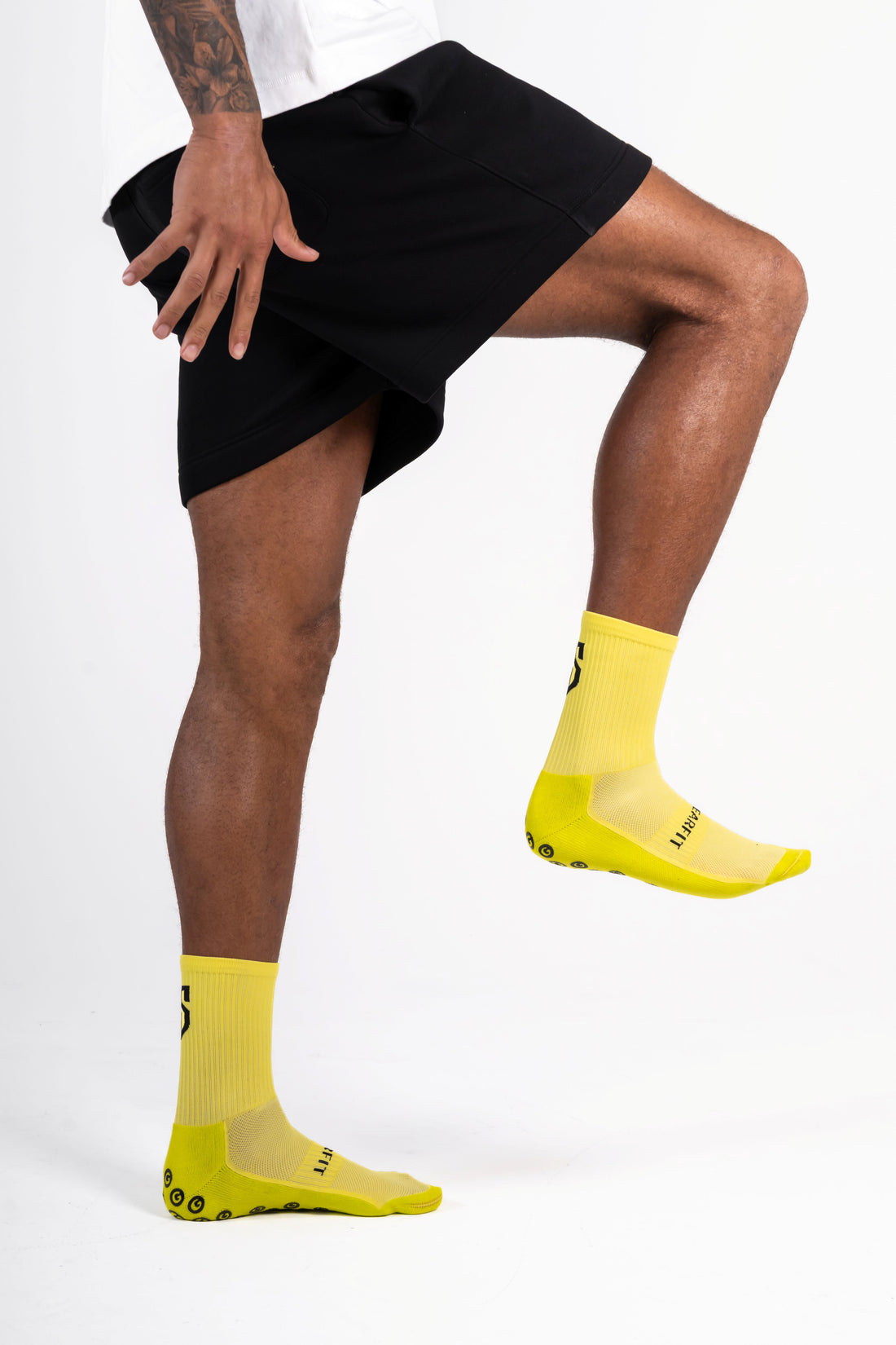 GearFit Jason Saab signature grip socks in yellow