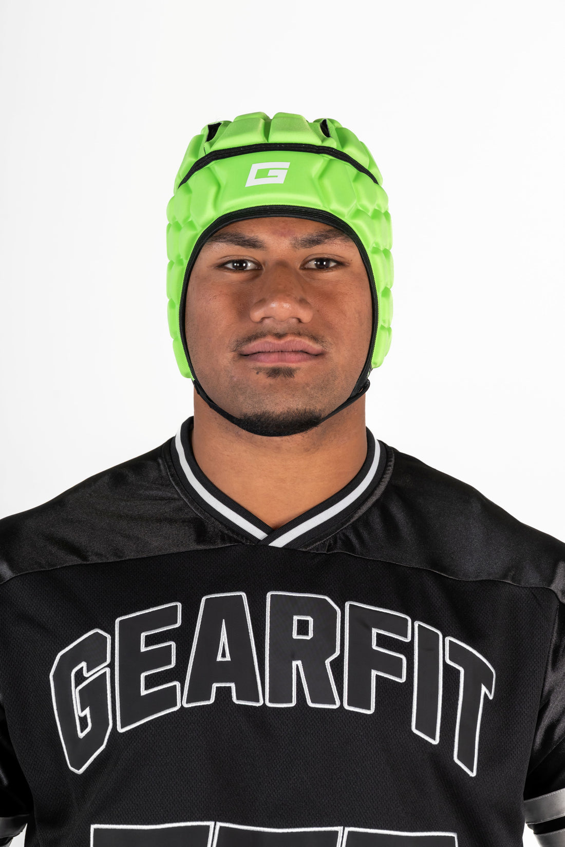 GearFit Lime rugby headgear in lime green