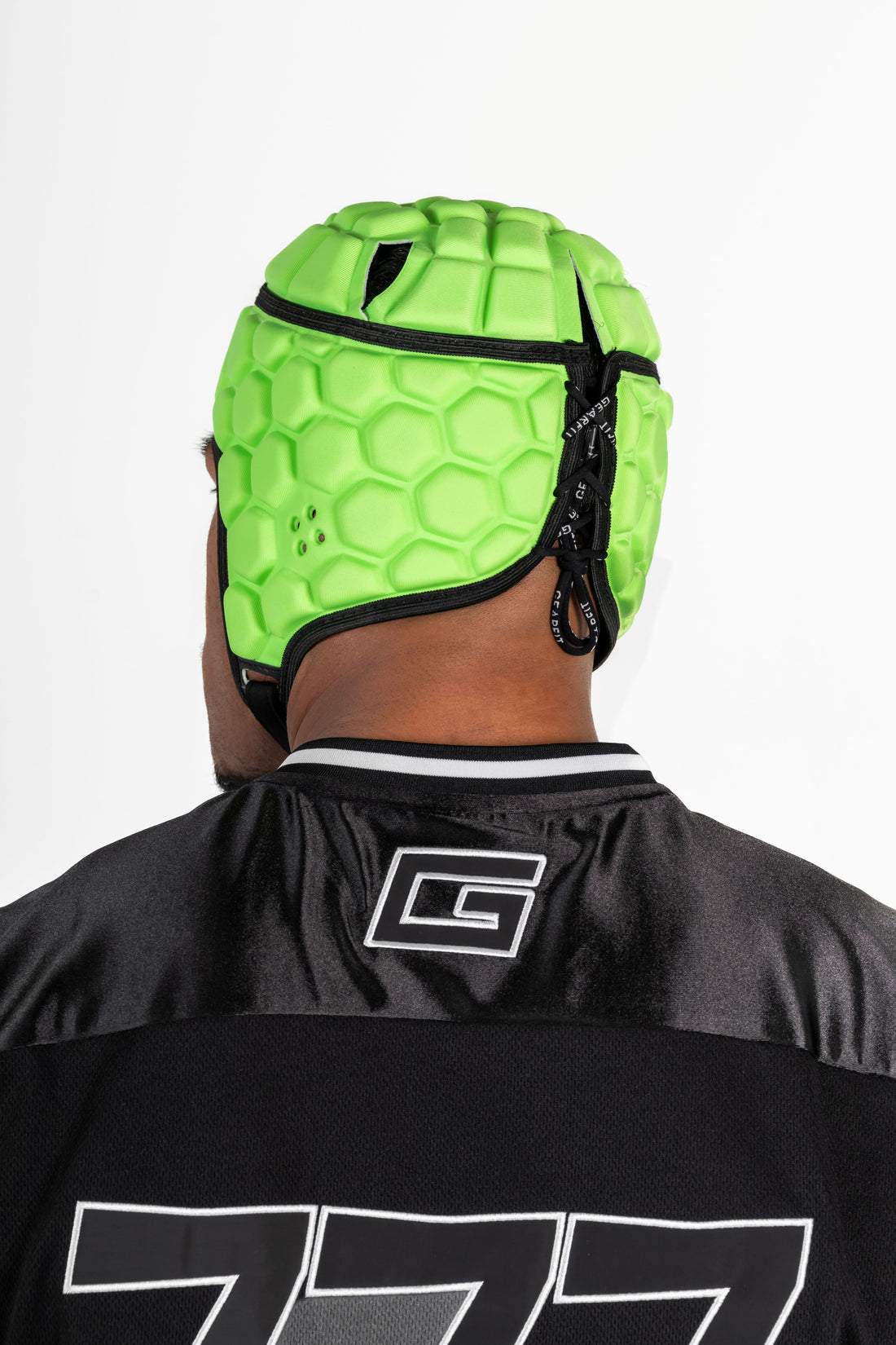 GearFit Lime rugby headgear in lime green