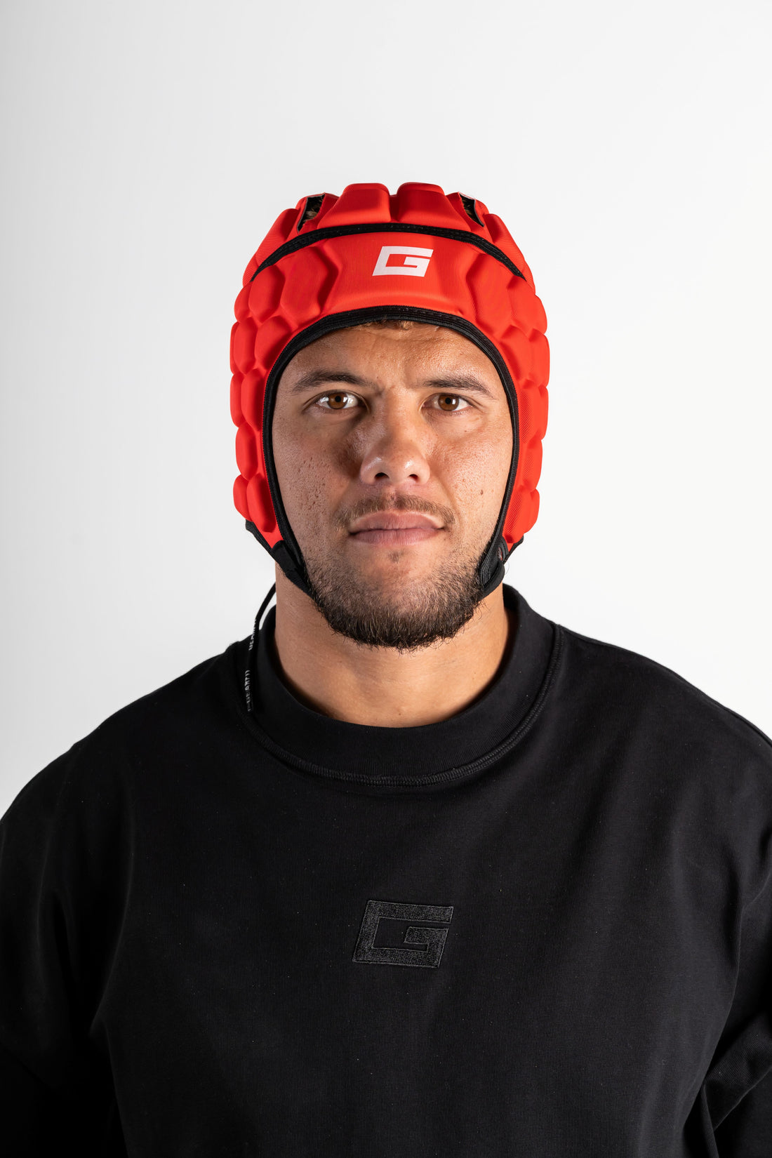 GearFit Fury rugby headgear in bold red