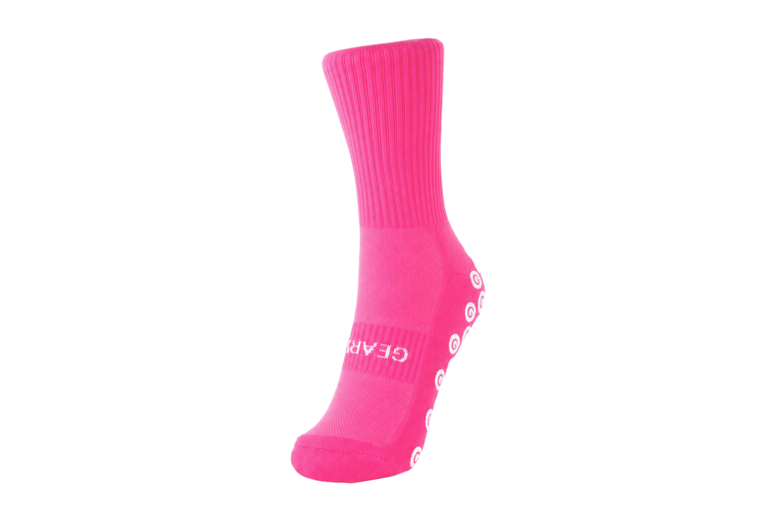 GearFit Rosé grip socks in pink, alternate view