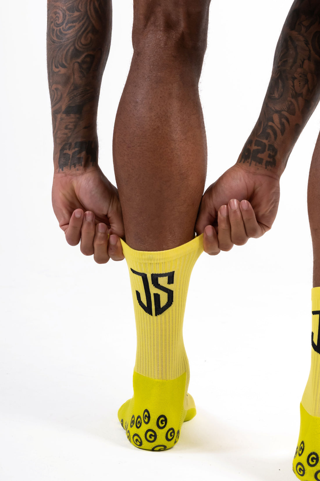 GearFit Jason Saab signature grip socks in yellow
