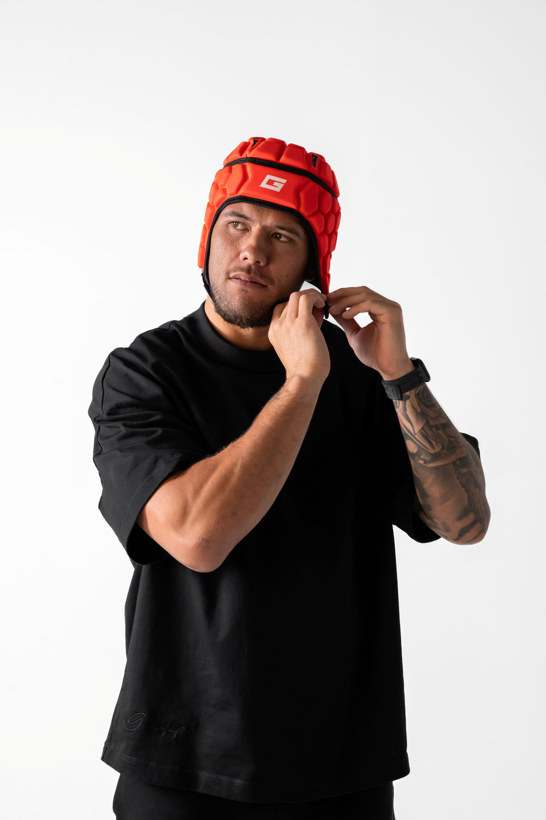 GearFit Fury rugby headgear in bold red