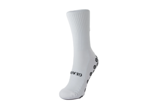 GearFit Halo grip socks in white, front view