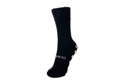 GearFit Eclipse grip socks in all black, front view