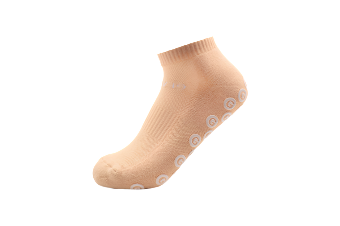 GearFit Nude Pilates grip socks in beige